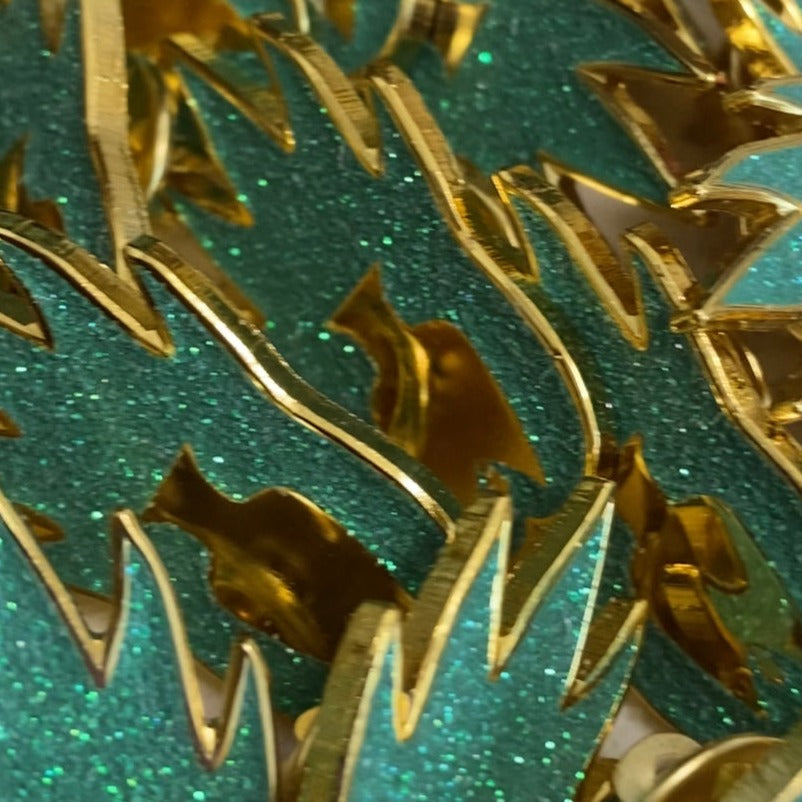 Glitter Green Logo Pin