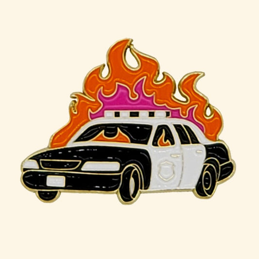Burning Car Pin