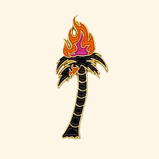 Burning Palm Tree Pin